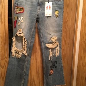 Zara bootcut midrise Looney Tunes Jeans size 2